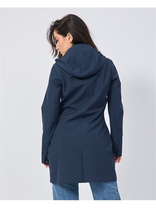 Mathy women's long jacket by K-way with hood and logo K-WAY | K7127JW-MATHY BONDEDK89